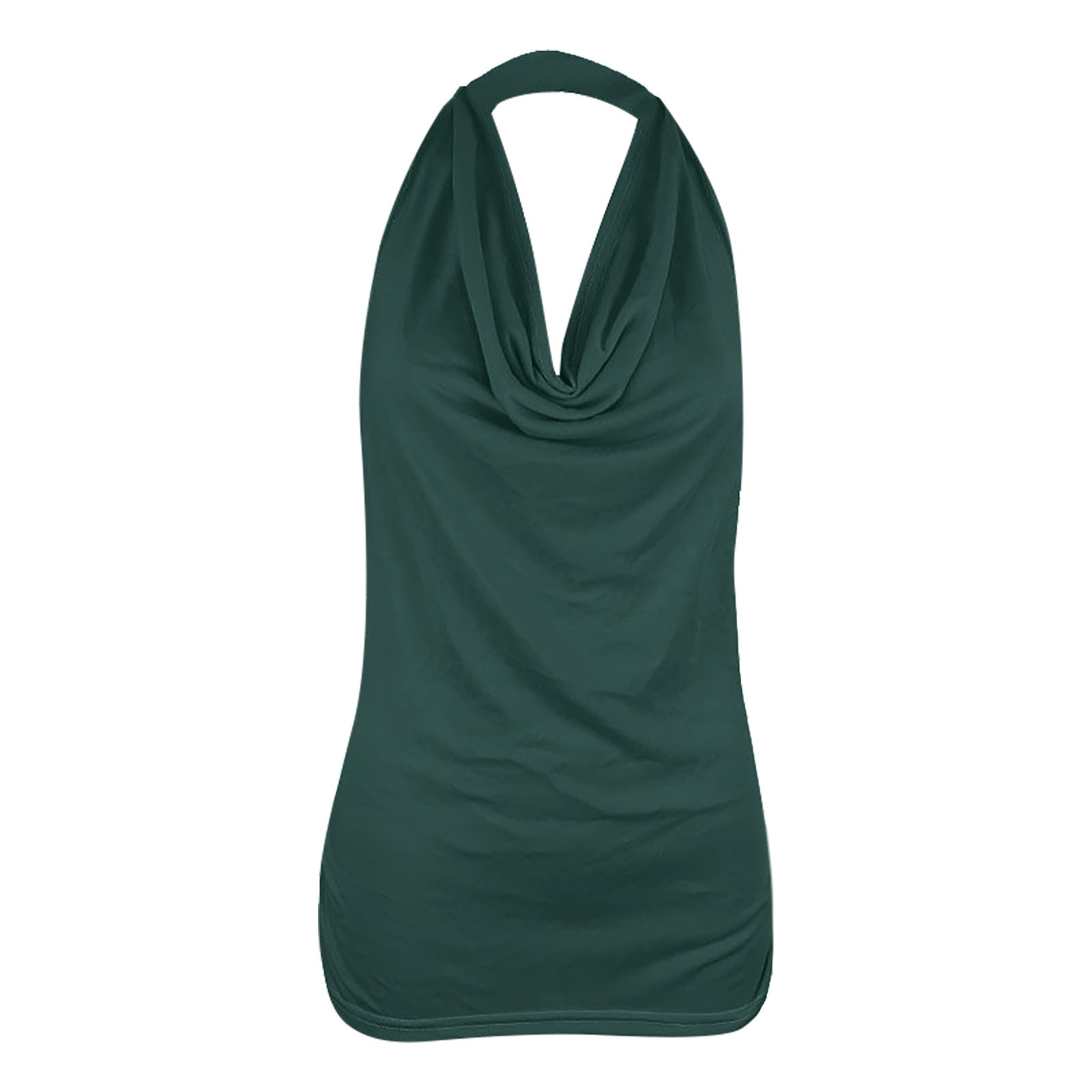 thumbnail image 2 of Blusa sexy con cuello drapeado y espalda descubierta, sin mangas, para mujer - Poliéster, perfecta para mujeres embarazadas y salidas informales, 2 of 3